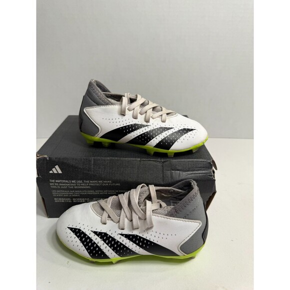 093 Adidas White/Yellow Cleats-US 11 Kids - Picture 5 of 5